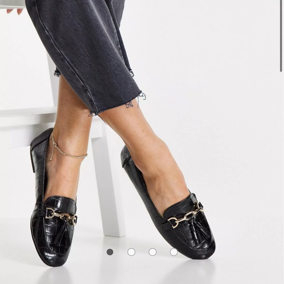 ASOS Shoes - London Rebel metal trim loafers in black croc